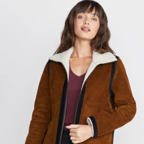 Marine Layer Brown Reversible Loni Sherpa Coat